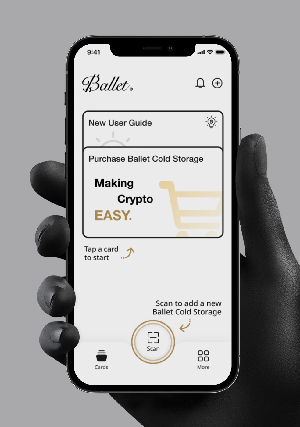 Add Ballet cold storage card to Ballet Crypto App step